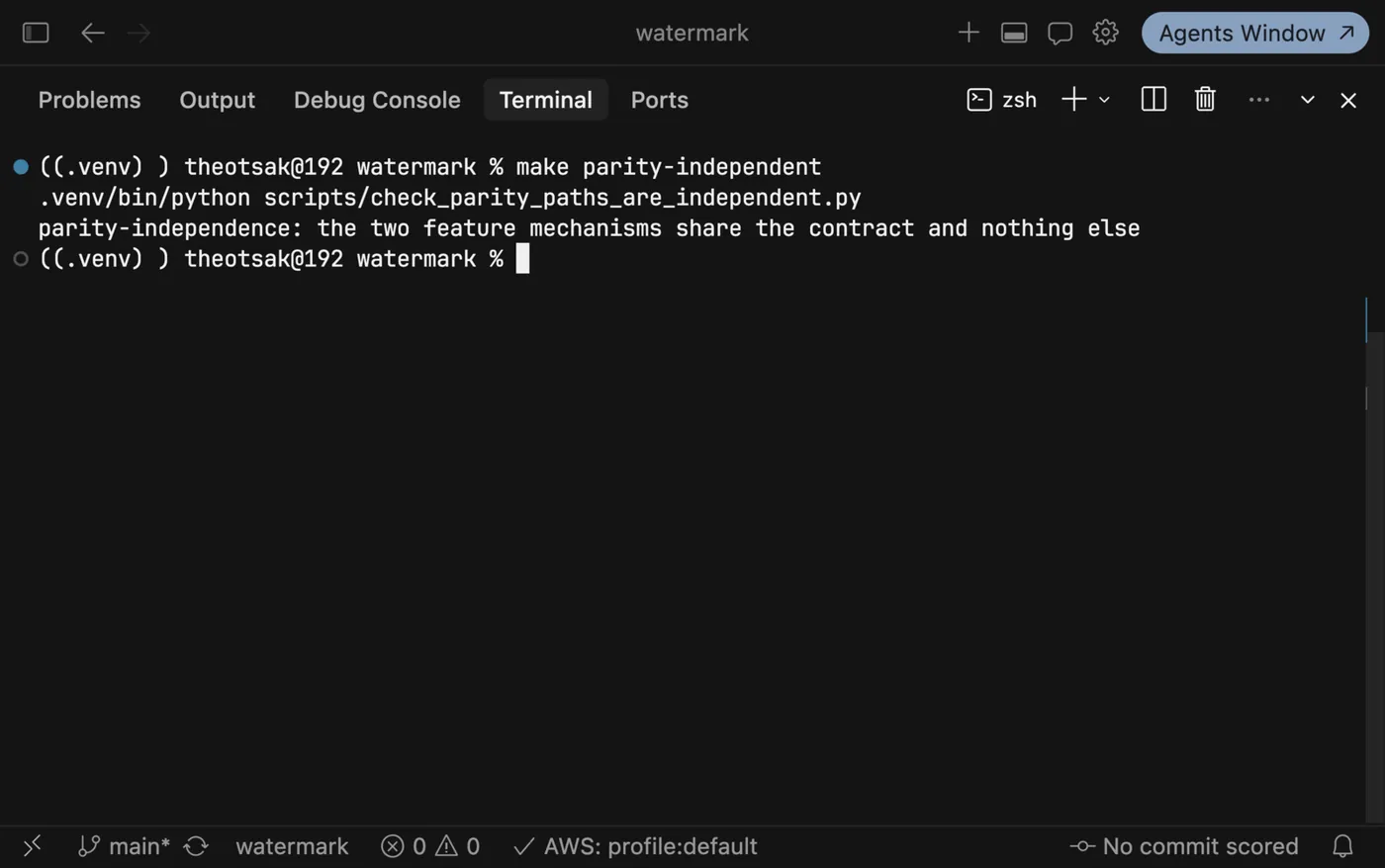 The check that the offline and online feature resolvers share no implementation, passing
